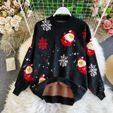 Christmas Knitted Sweaters for Family Couples Christmas Jacquard Jumpers Long Sleeve Warm Thicken Knitwear Sweater Pullover
