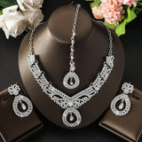 4PCS Women's Metal Jewelry Set Bollywood Jewelry Set Necklace Earrings Set Wedding Party Jewelry