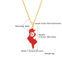 Stainless steel Tunisian map necklace couple style famous style pop personality Dripping titanium steel collarbone chain accesso