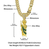 Men Women Hip Hop Saint Jude Pendant Necklace,13mm Cuban Chain Religious Saint Jude Idol Pendants Charm Jewelry 2025 New Arrived