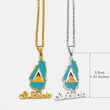 Anniyo Saint Lucia Map Flag Pendant Necklace for Women Girl Jewelry St. Lucia Chains Jewellery @126521