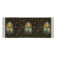 Custom Printed Ancient Gold Pharaoh Egypt King Tut Scarf Men Women Winter Fall Warm Scarves Egyptian Hieroglyphic Shawl Wrap