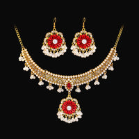 Luxury Elegant Crystal Wedding Jewelry Set Women Vintage Water Drop Earring Necklace Set Indian Gold Color Bijoux Bride Gift