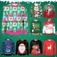 [You're My Secret]Women Autumn Winter Long Sleeve Crew Neck Pullover Tops Christmas Party Santa Claus Printed Casual Sweatshirts
