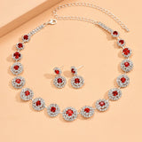 2pcs Wedding Women's Fashion Jewelry Set Tassel Rhinestone Earrings Necklace Fashion Party Fashion Accessories