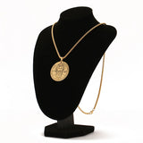Nordic fashion trend titanium steel jewelry laser marking Solomon round brand pendant stainless steel necklace