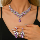 Ladies' fashionable design necklace earrings jewelry set suitable for daily wear, wedding parties, holiday gifts