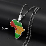 Anniyo 3CM Sao Tome and Principe Pendant Necklaces for Women Girls Jewelry Charms Map @350021