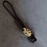 Vintage Hand-knitted Lanyard Keychain Biker helmet Pendant Paracord Rope weave Accessories Bag Hanging Handmade Car Keyring