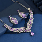 Ladies' fashionable design necklace earrings jewelry set suitable for daily wear, wedding parties, holiday gifts