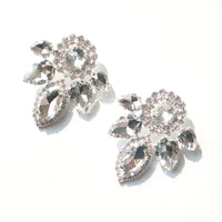 Exaggerated Leaf shaped Necklace Earring Set Women's Accessories Rhinestone Jewelry Set Banquet Party Jewelry Two Piece Set Jewe