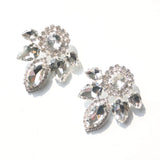 Exaggerated Leaf shaped Necklace Earring Set Women's Accessories Rhinestone Jewelry Set Banquet Party Jewelry Two Piece Set Jewe