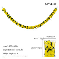 140-160cm Marigold Garland Flower Artificial Festival Wreath Ornament Fake Plant Indian Style Home Party Decor