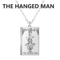Dawapara Tarot Cards Necklace Women Stainless Steel Necklace Wealth Amulet Classic Tarot Major Arcana Divination Charm Jewelry