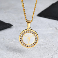 Men's Bible Verse Prayer Zircon Necklace,Stainless Steel Praying Hands Coin Medal Pendant Necklaces,Luxury Faith Jewelry Gift