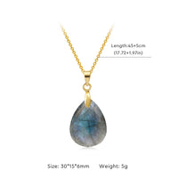 Fashion Natural Labradorite Necklace Pendant Triangle Round Teardrop and Other Ladies Friendship Mother Gift Necklace Jewelry