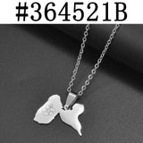 Anniyo Guadeloupe Map Hibiscus flower Pendant Necklaces for Women Jewelry France Guadeloupe  @364521