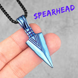 Spartan Spearhead Long Men Necklaces Pendants Chain Punk for Boyfriend Male Stainless Steel Jewelry Creativity Gift