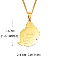 Anniyo 3.5CM Mauritius Map Pendant Necklaces Women Men,Gold Color Mauritius African Jewelry @201421