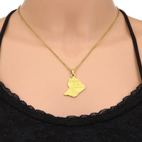 2024 new fashion stainless steel French Guyana pendant necklace temperament everything collarbone chain birthday anniversary sma