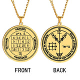 Lucky Gain Money Pantacle of Jupiter Have Great Wealth PARASIEL TZEDEKIAH DEVECHIAH Amulet Magic Stainless Steel Charm Necklace