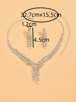3PC Women's Fashion Trend Claw Chain Series Mimosa Flower Earrings Necklace Jewelry Set Wedding Banquet Party Holiday Gift