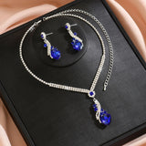 Ladies' fashionable peach heart design necklace earrings jewelry set suitable for daily wear and holiday gifts