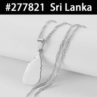 Egypt Nepal Sri Lanka Saudi Arabia Turkey Yemen Qatar Map Pendant Necklaces Polished Flat Design National Jewelry #277821