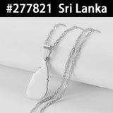 Egypt Nepal Sri Lanka Saudi Arabia Turkey Yemen Qatar Map Pendant Necklaces Polished Flat Design National Jewelry #277821