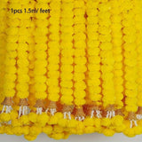 Long Strands Artificial Marigold Garland Pooja Diwali Fiesta Indian Décor Pooja Marigold Flowers Pooja Wedding Events Decor