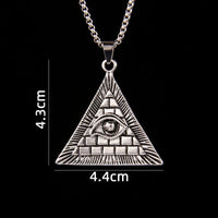 European and American fashion personality versatile pyramid wisdom eye necklace for men and women, simple street accessories