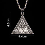 European and American fashion personality versatile pyramid wisdom eye necklace for men and women, simple street accessories