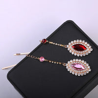 2024 Trend Big Crystal Pendant Forehead Chain Hairpin Hair Accessories Women's Ethnic Tiara Headpiece Tikka Indian Head Jewelry