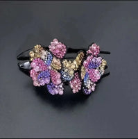 Fashion Acrylic Zircon Flower Hairpin Hair Accessories For Women Retro Elegant Duck Mouth Clip Headwear Ethnic Girl Jewelry Gift