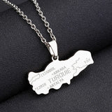 2024 New fashion stainless steel Turkish map necklace for women and men couples ethnic style accessory collarbone chain annivers