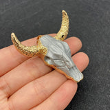 19 Styles Acrylic Cow Pendant Bull Skull Bone Gold Plated Charms for Men's Fashion DIY Jewelry Bull Head Pendant Necklace Gifts