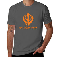 Raj Karega Khalsa T-Shirt plus size tops plain vintage clothes Short sleeve tee plain t shirts men