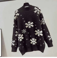 Knitted Sweater Women's Pullover Bottoming Shirt With Autumn And Winter New Style Lazy Style Red Christmas Dress Fashion Sweater