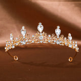 1Pc Golden Baroque Crystal Tiaras And Crowns For Women Bride Rhinestone Prom Diadem Headband Bridal Wedding Hair Accessories