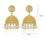 Gypsy Jewelry Retro Ethnic Indian Jhumka Crystal Small Bells Beads Drop Tassel Earrings Women Bohemian Statement Jhumki Tribal