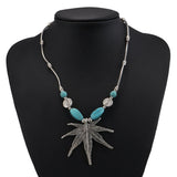 Ethnic Antique Silver Color Moon Choker Necklaces for Women Boho Turquoise Necklace Girls Party Jewelry Gifts