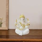 Ganesha Sitting Buddha Statue Sculpture Decorative Tabletop Decoration 3.5inch Tall for Housewarming Gift Fine Workmanship
