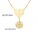 Jeshayuan Tetragramaton Necklace For Women Witch‘s Knot Charm Necklace Amulet Protection Pentacle Necklace Jewelry