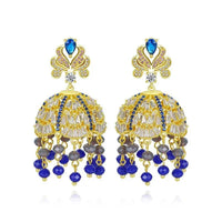 Gypsy Jewelry Retro Ethnic Indian Jhumka Crystal Small Bells Beads Drop Tassel Earrings Women Bohemian Statement Jhumki Tribal