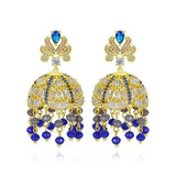 Gypsy Jewelry Retro Ethnic Indian Jhumka Crystal Small Bells Beads Drop Tassel Earrings Women Bohemian Statement Jhumki Tribal