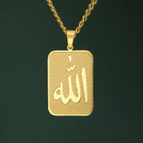 2024 New fashion cut titanium steel square brand necklace corrosion rune square brand pendant Hip Hop stainless steel women's ne