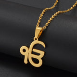Anniyo 45CM Chain Sikhism Symbol Religion Khanda Pendant Necklaces Sikkhi Sikh Punjab Jewelry @327621