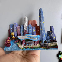 Hong Kong Refrigerator Magnets Tourism wood PVC Resin Fridge magnet Decoration Victoria Harbour Convention and Exhibition Centre
