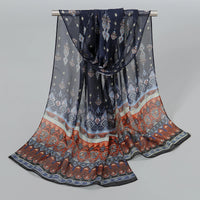 Indian Style New Chiffon Scarves Women Breathable Thin Simulation Silk Scarf Ladies Shawl And Wraps Women Printing Hijab Stole