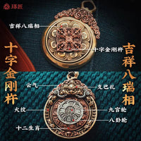 Vajra Heart Series Nine Palaces Bagua Brand Pendant Men's Copper Handle Parts Tibetan Rotable Jewelry Necklace Accessories